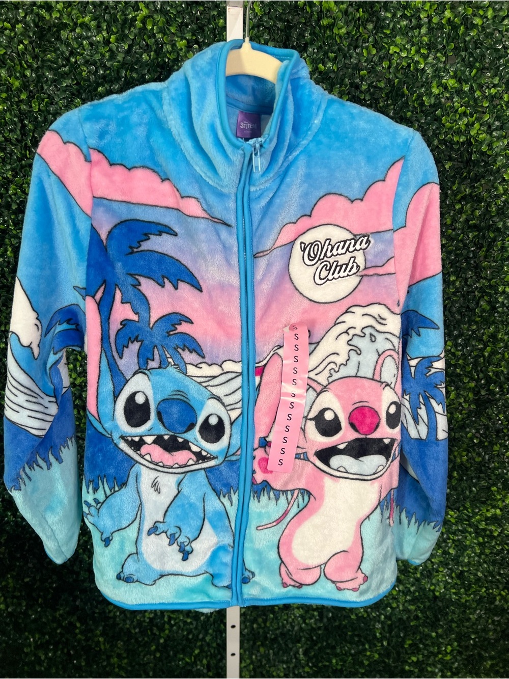 Disney Ohana Club Plush Zip-Up Jacket - Blue & Pink
